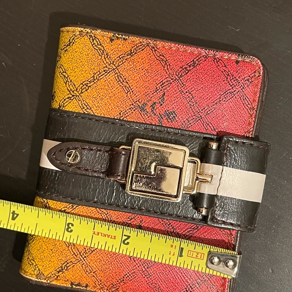 L.A.M.B. Multicolor Gradient Wallet with Signature Black & White Striped Lining. - Picture 9 of 11